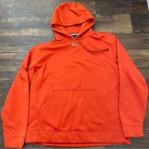 Men’s Orange Under Armour Pullover Hoodie. Size XL.